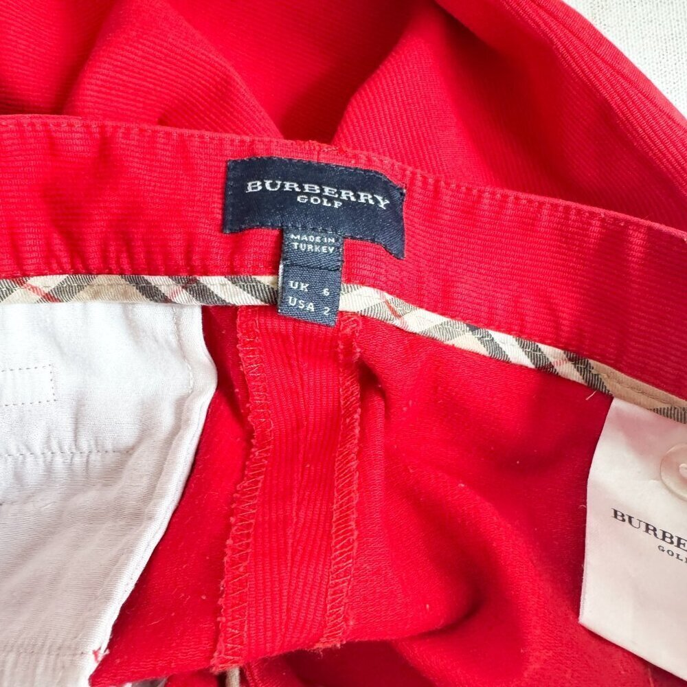 Burberry Golf Red Corduroy Bootcut High waist Pants 0/2 - Picture 8 of 15